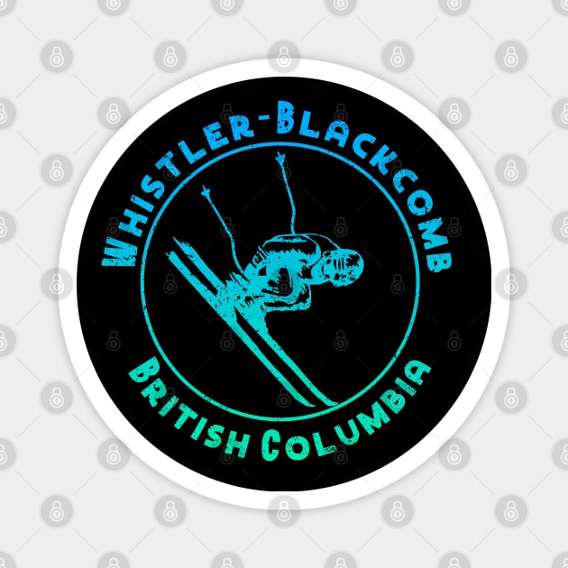 Whistler Blackcomb Skier British Columbia Downhill Resort Souvenir Magnet by Pine Hill Goods